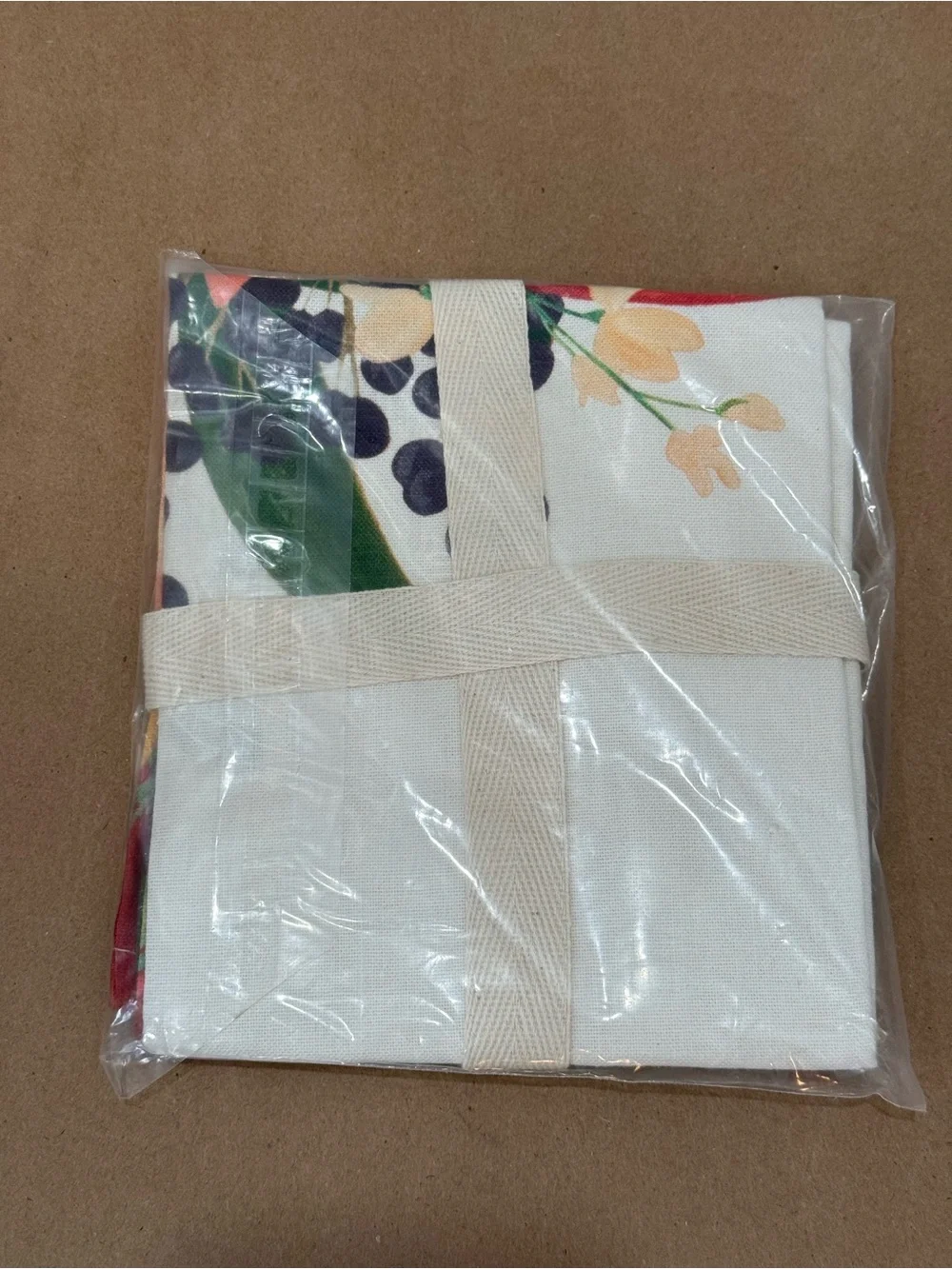 Grove Collaborative Pomegranate Design Tea Towel Organic 100% Cotton New Unused